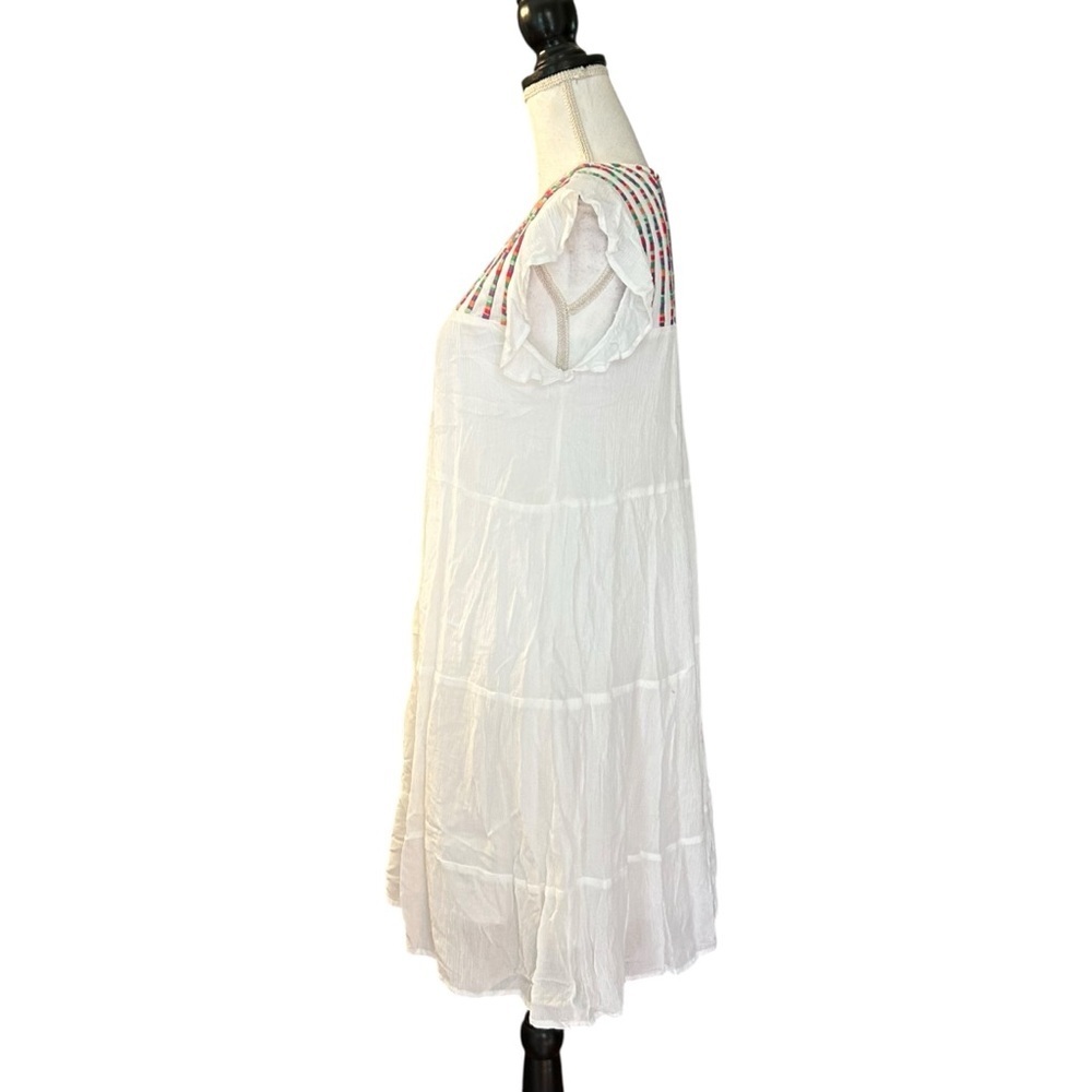 Studio West Cabo Cantina Embroidered Shift Dress White Womens SZ Small Beach NEW - Picture 6 of 10